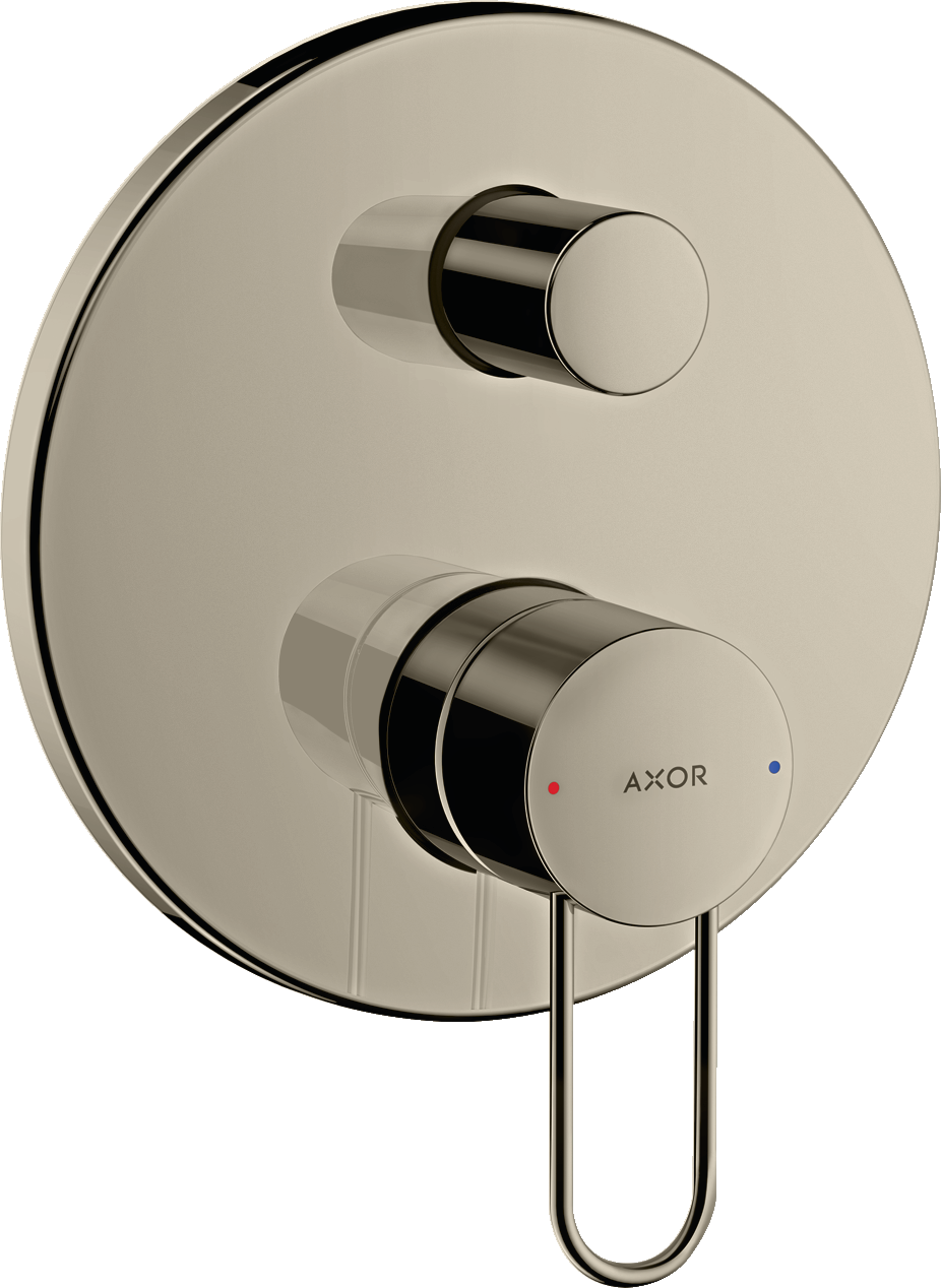 Single lever bath mixer for concealed installation with loop handle and integrated security combination according to EN1717