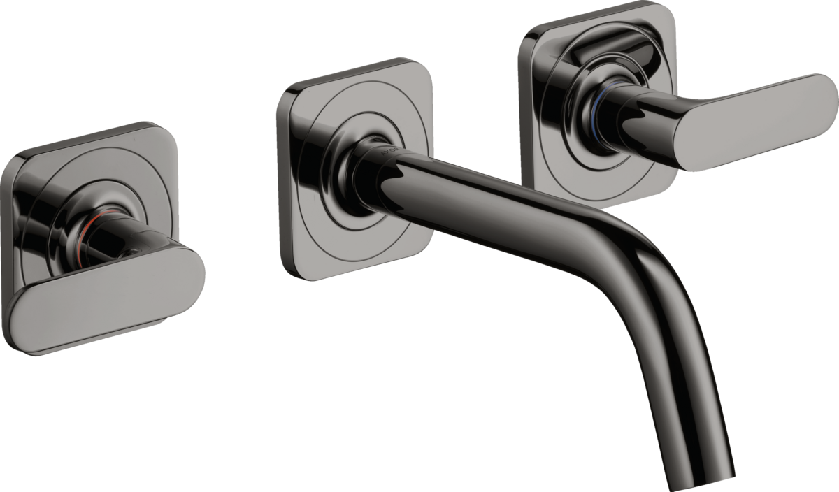 埋込式3 ホール洗面混合水栓  (エスカッチョン & スパウト166mm 付き)