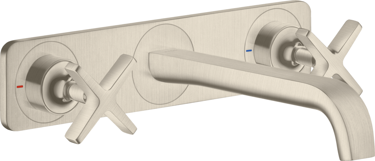 3-håls tvättställsblandare 220mm för inbyggnad i vägg