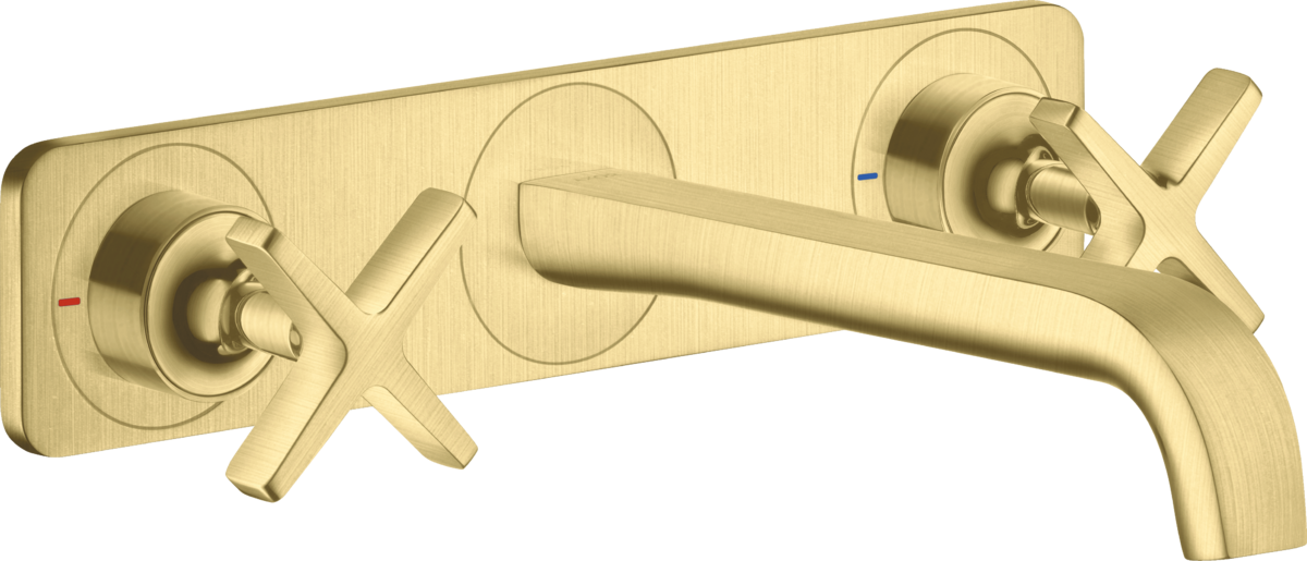 3-Loch Waschtischarmatur Unterputz für Wandmontage mit Auslauf 220 mm und Platte