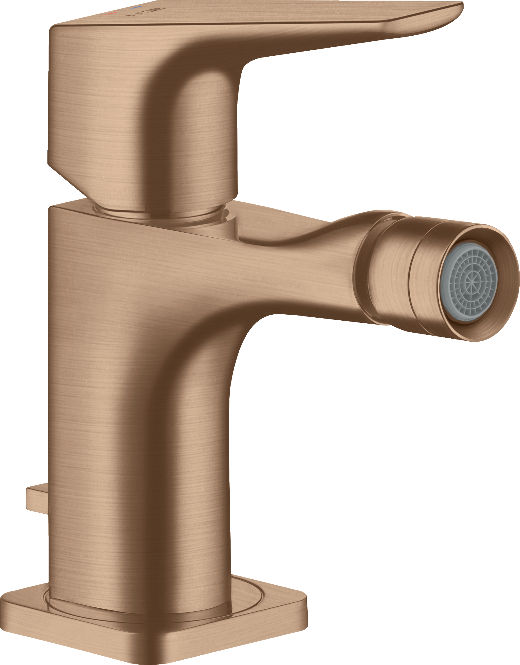 Miscelatore monocomando bidet con maniglia a leva e salterello