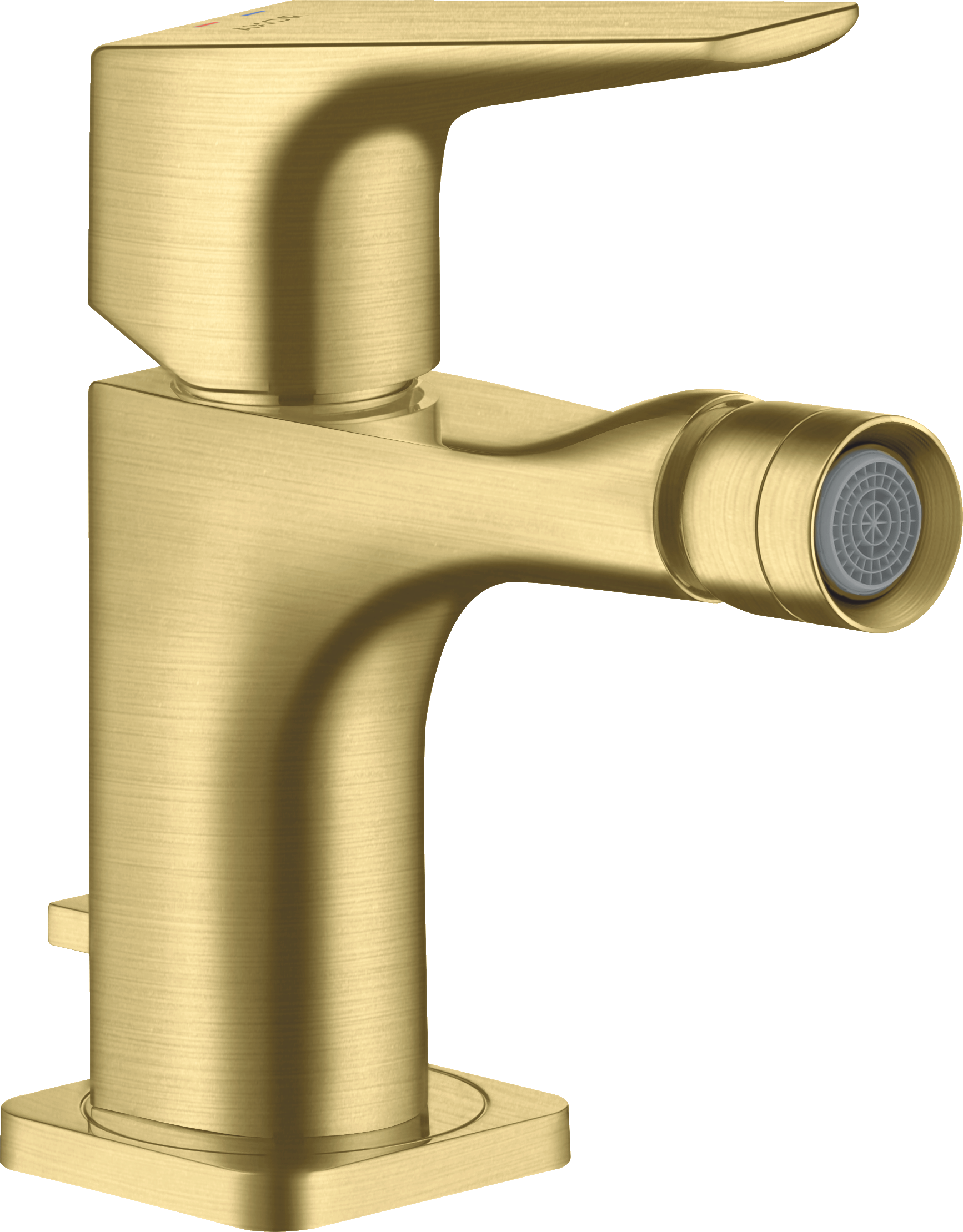 Miscelatore monocomando bidet con maniglia a leva e salterello