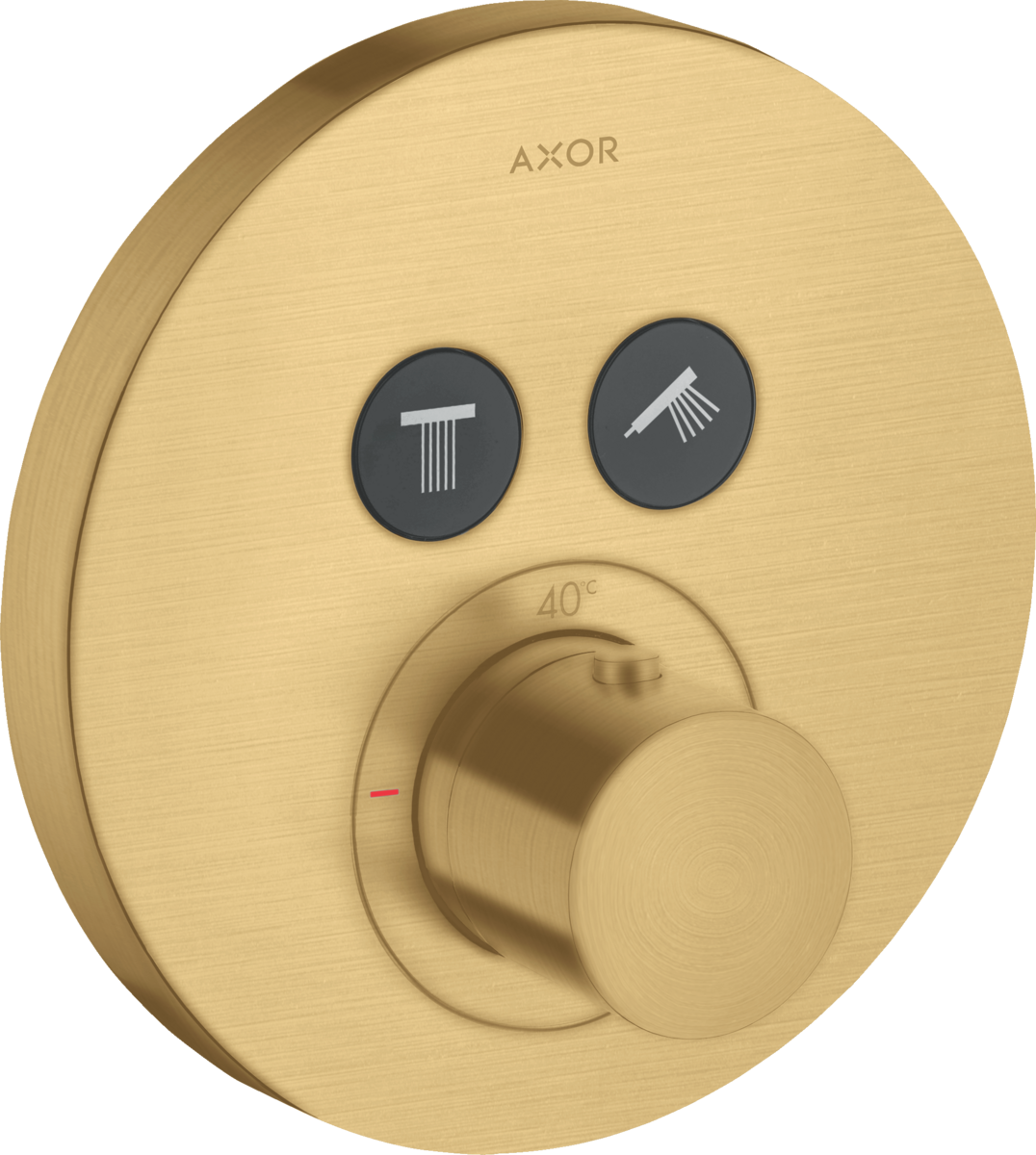 Thermostat for concealed installation round for 2 functions