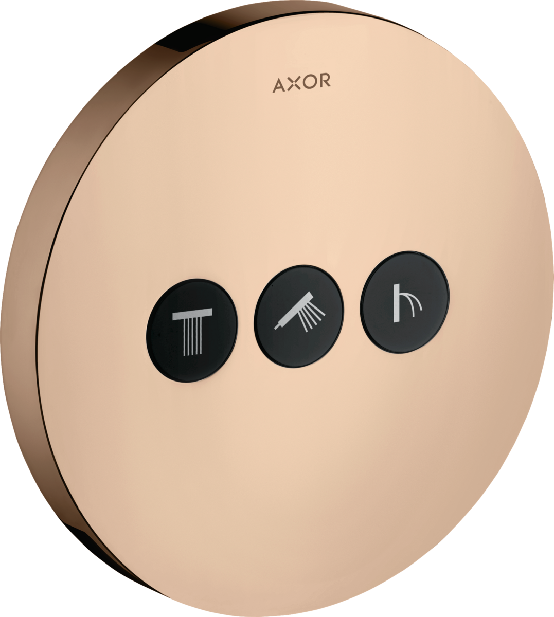 Valve round for concealed installation for 3 outlets