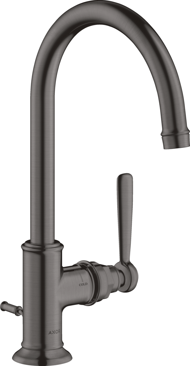 Single lever basin mixer 210 with lever handle and pop-up waste set