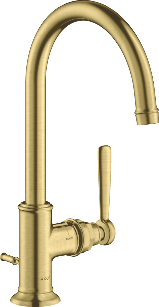 Single lever basin mixer 210 with lever handle and pop-up waste set