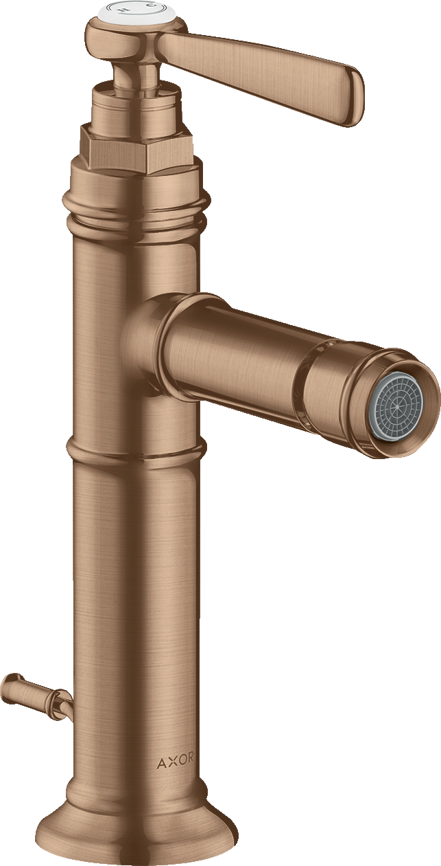 Einhebel-Bidetmischer mit Hebelgriff und Zugstangen-Ablaufgarnitur