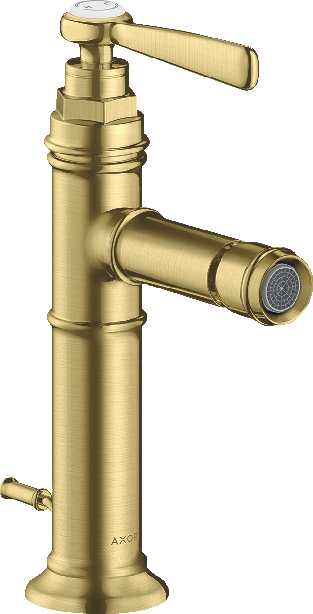 Einhebel-Bidetmischer mit Hebelgriff und Zugstangen-Ablaufgarnitur