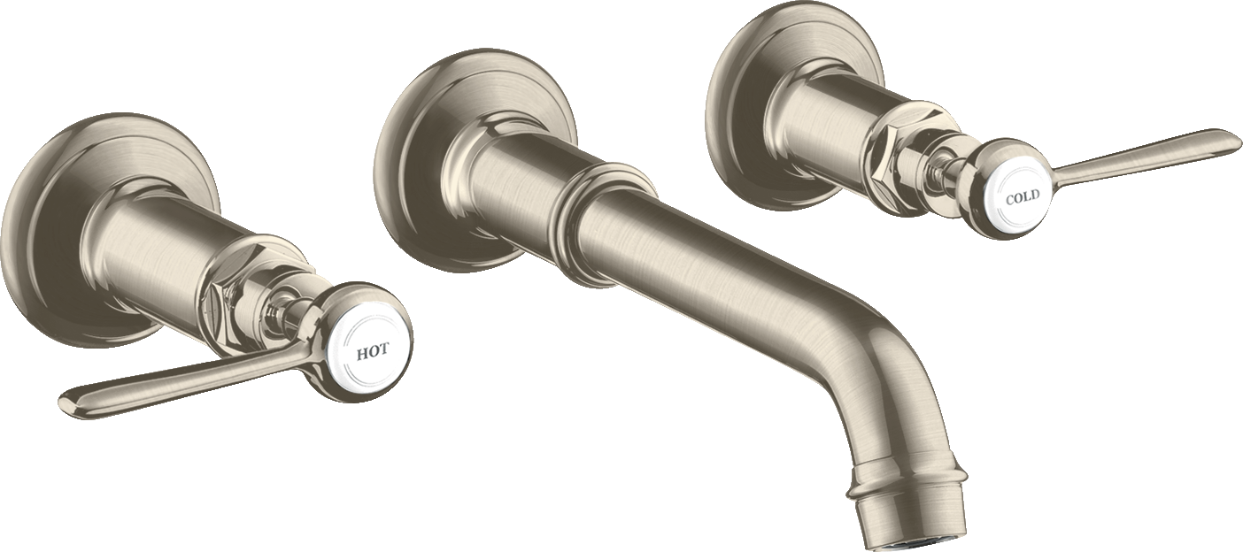 3-hole basin mixer for concealed installation wall-mounted with spout 165 - 225 mm and lever handles