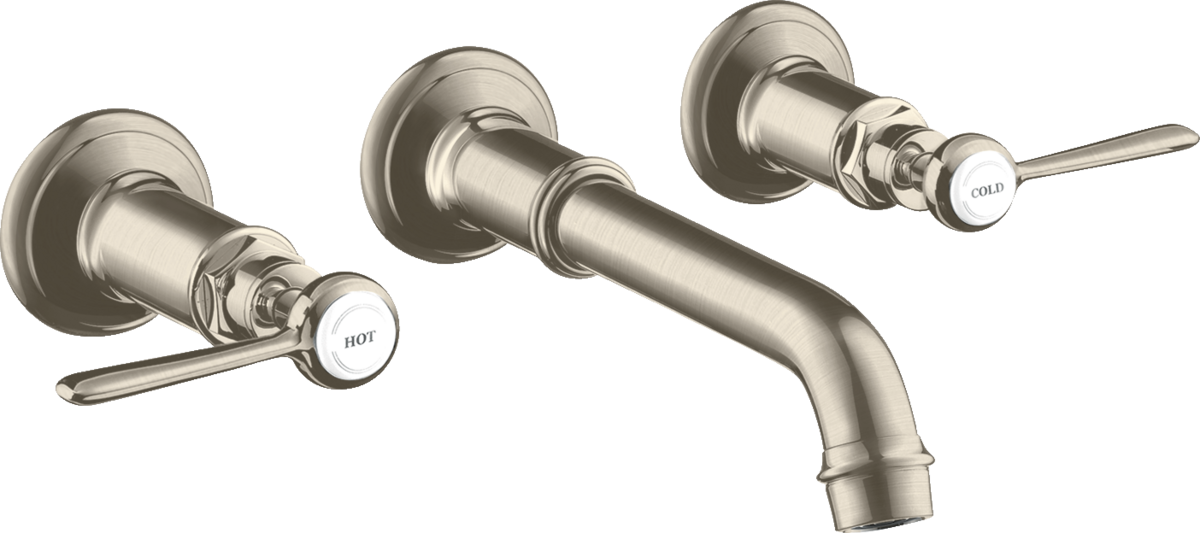 3-hole basin mixer for concealed installation wall-mounted with spout 165 - 225 mm and lever handles