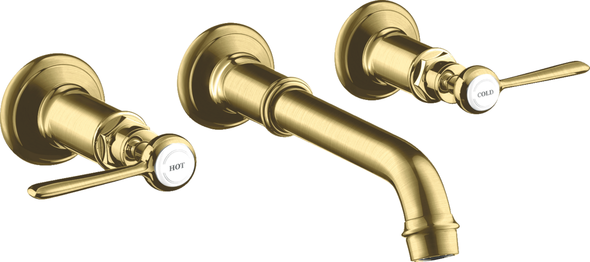 3-hole basin mixer for concealed installation wall-mounted with spout 165 - 225 mm and lever handles