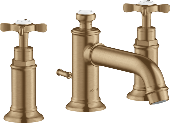 AXOR Montreux Mélangeur de lavabo 3 trous 30 poignées croisillons avec tirette et vidage — 16536140