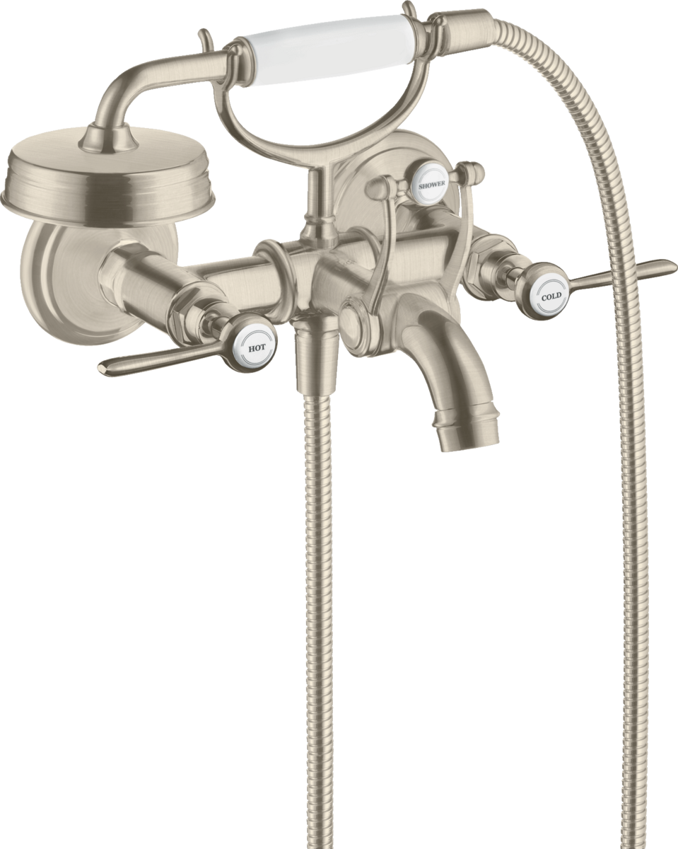 2-handle bath mixer for exposed installation with lever handles