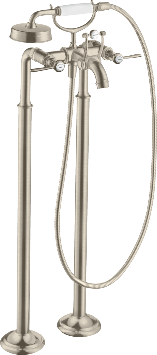 Mezclador bimando de bañera de 2 agujeros de pie con manecillas de palanca