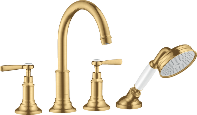 AXOR Montreux Batterie bain/douche 4 trous pour montage sur plage de carrelage avec poignées manettes — 16554250