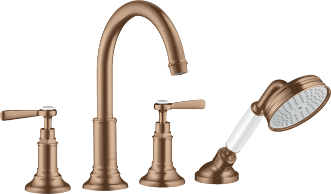 AXOR Montreux Batterie bain/douche 4 trous pour montage sur plage de carrelage avec poignées manettes — 16554310