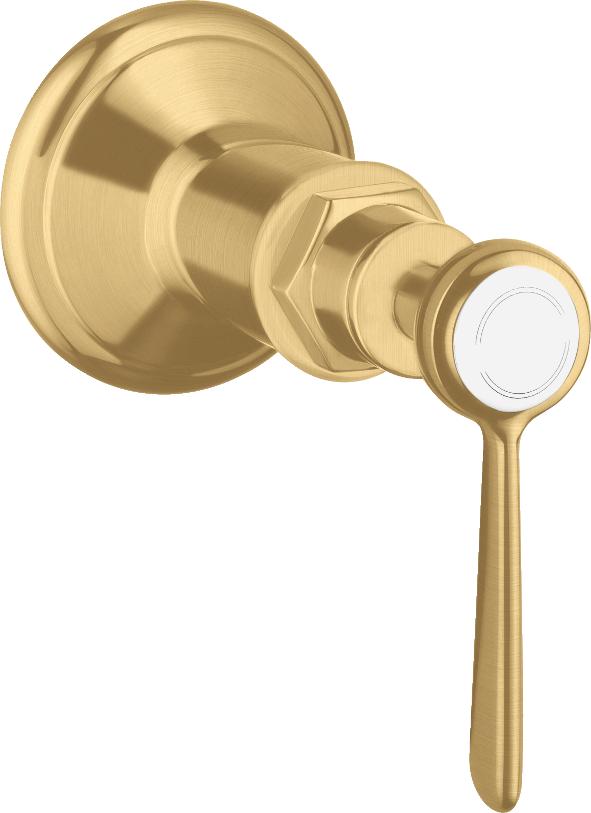 Shut-off valve for concealed installation with lever handle