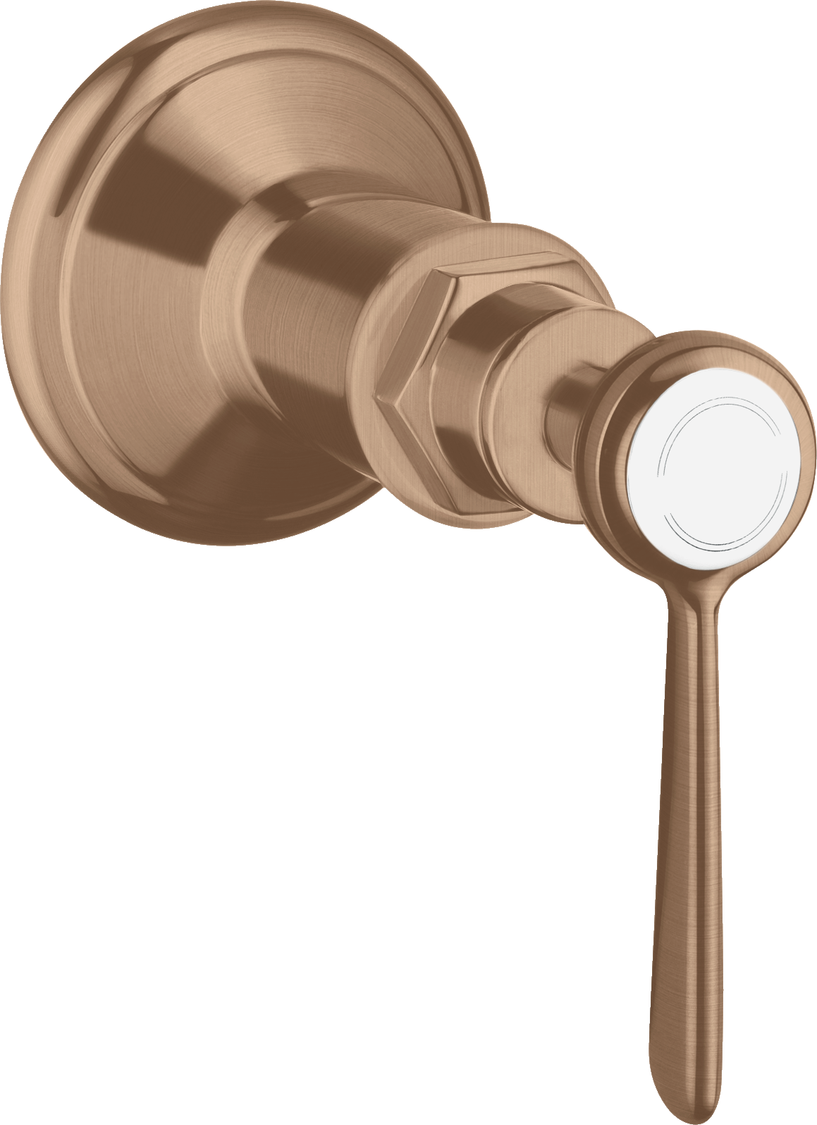 Shut-off valve for concealed installation with lever handle