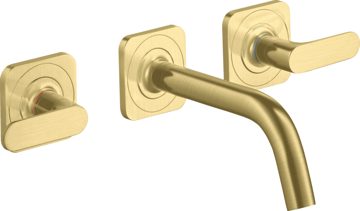 3-hole basin mixer for concealed installation wall-mounted with spout 166 mm