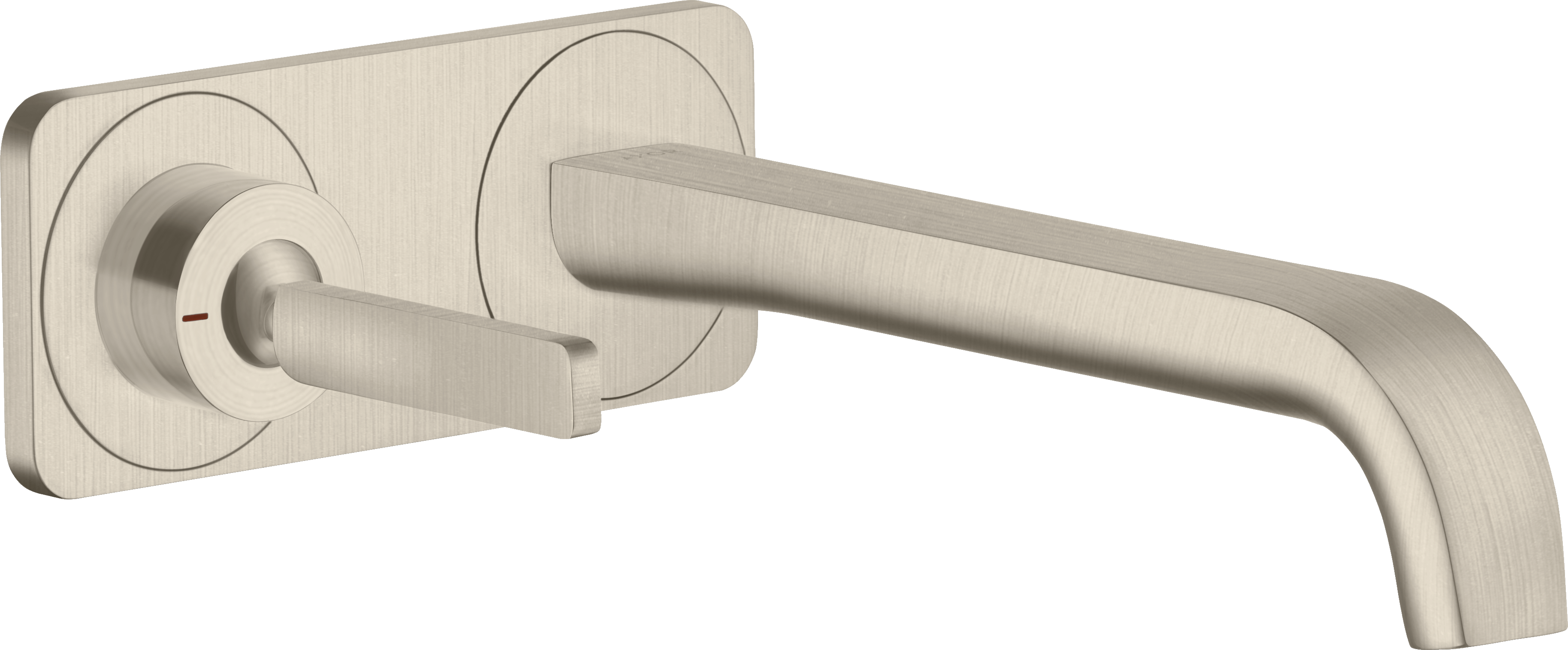 Mezclador monomando de lavabo empotrado con placa y caño 220 mm