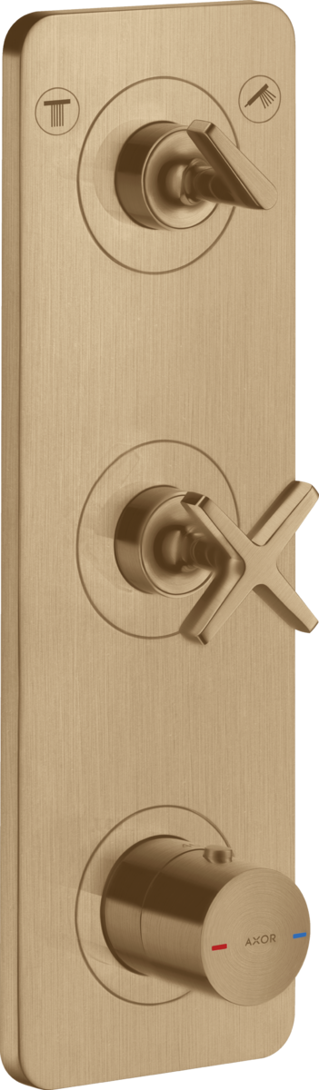 Thermostatic module 380/120 for concealed installation for 2 functions with plate