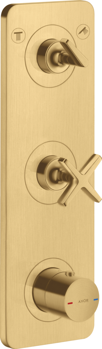 Thermostatic module 380/120 for concealed installation for 2 functions with plate