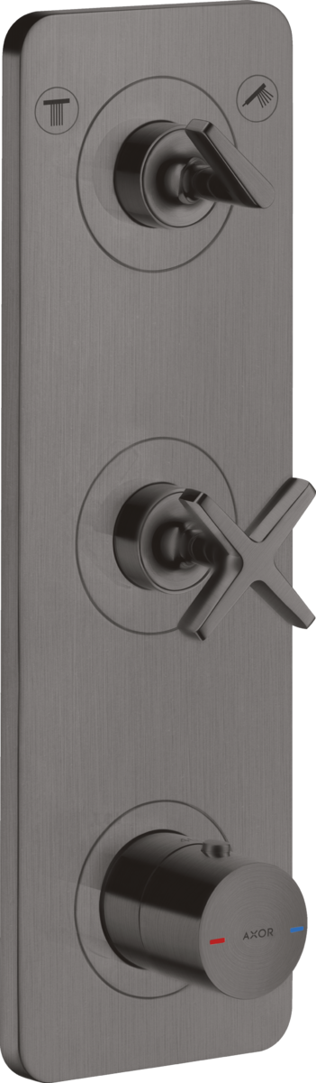 Thermostatic module 380/120 for concealed installation for 2 functions with plate