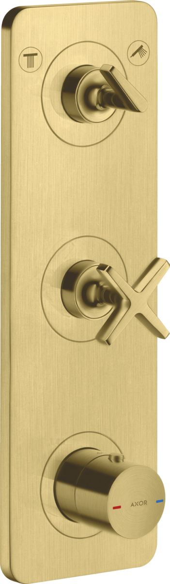 Thermostatic module 380/120 for concealed installation for 2 functions with plate
