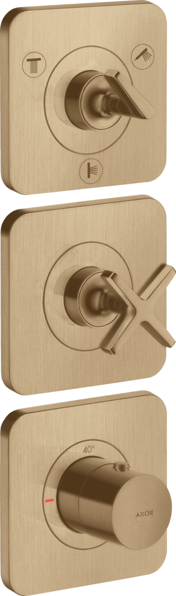 Thermostatic module 380/120 for concealed installation for 3 functions with escutcheons