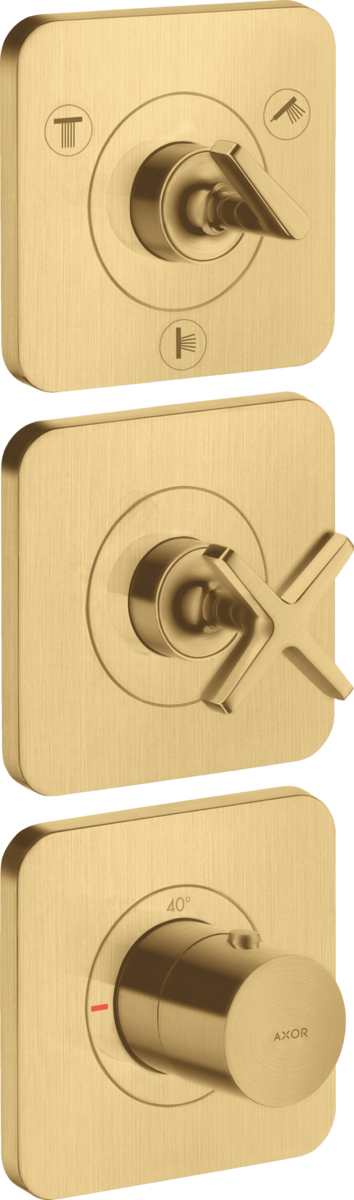 Thermostatic module 380/120 for concealed installation for 3 functions with escutcheons
