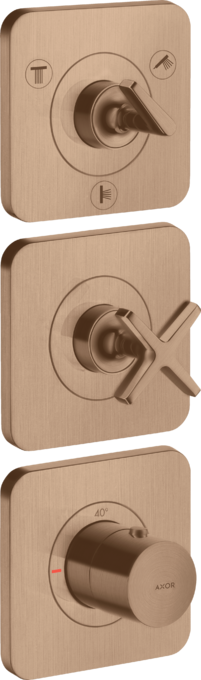 AXOR Citterio E Module thermostatique encastré 380 / 120 pour 3 fonctions avec rosaces — 36704310