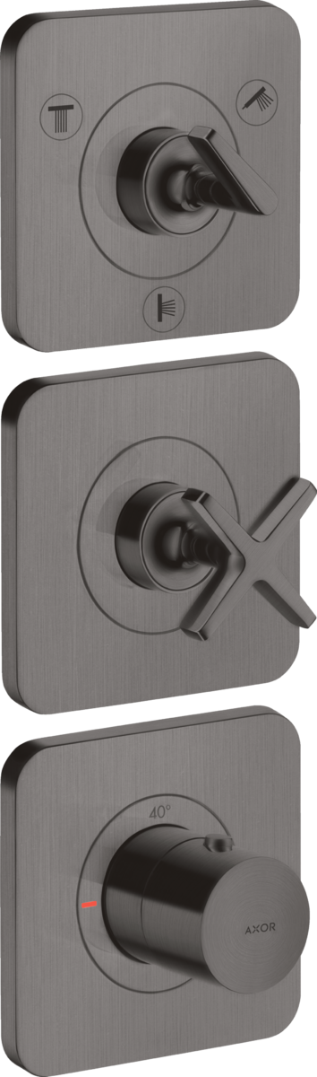Thermostatic module 380/120 for concealed installation for 3 functions with escutcheons