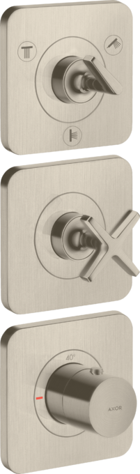 AXOR Citterio E Module thermostatique encastré 380 / 120 pour 3 fonctions avec rosaces — 36704820