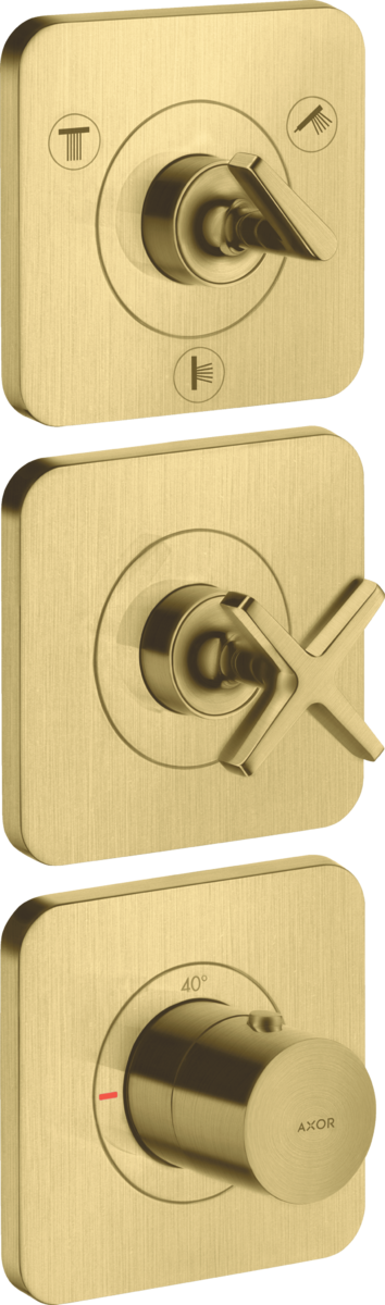 Thermostatic module 380/120 for concealed installation for 3 functions with escutcheons