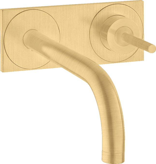 AXOR Uno Mitigeur de lavabo encastré mural avec plaque, bec 225 mm, bonde à écoulement libre — 38115250