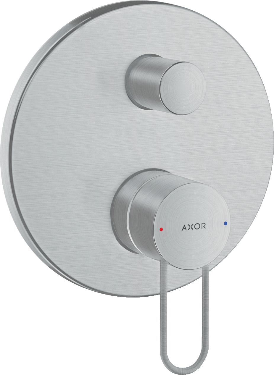 Single lever bath mixer for concealed installation with loop handle and integrated security combination according to EN1717