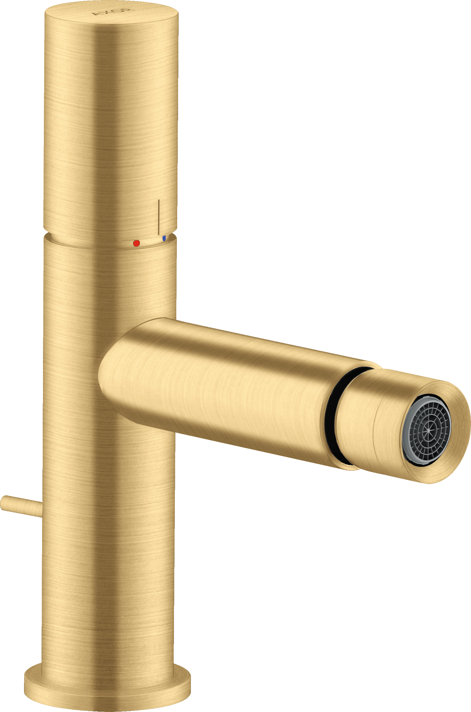 Single lever bidet mixer with zero handle and pop-up waste set