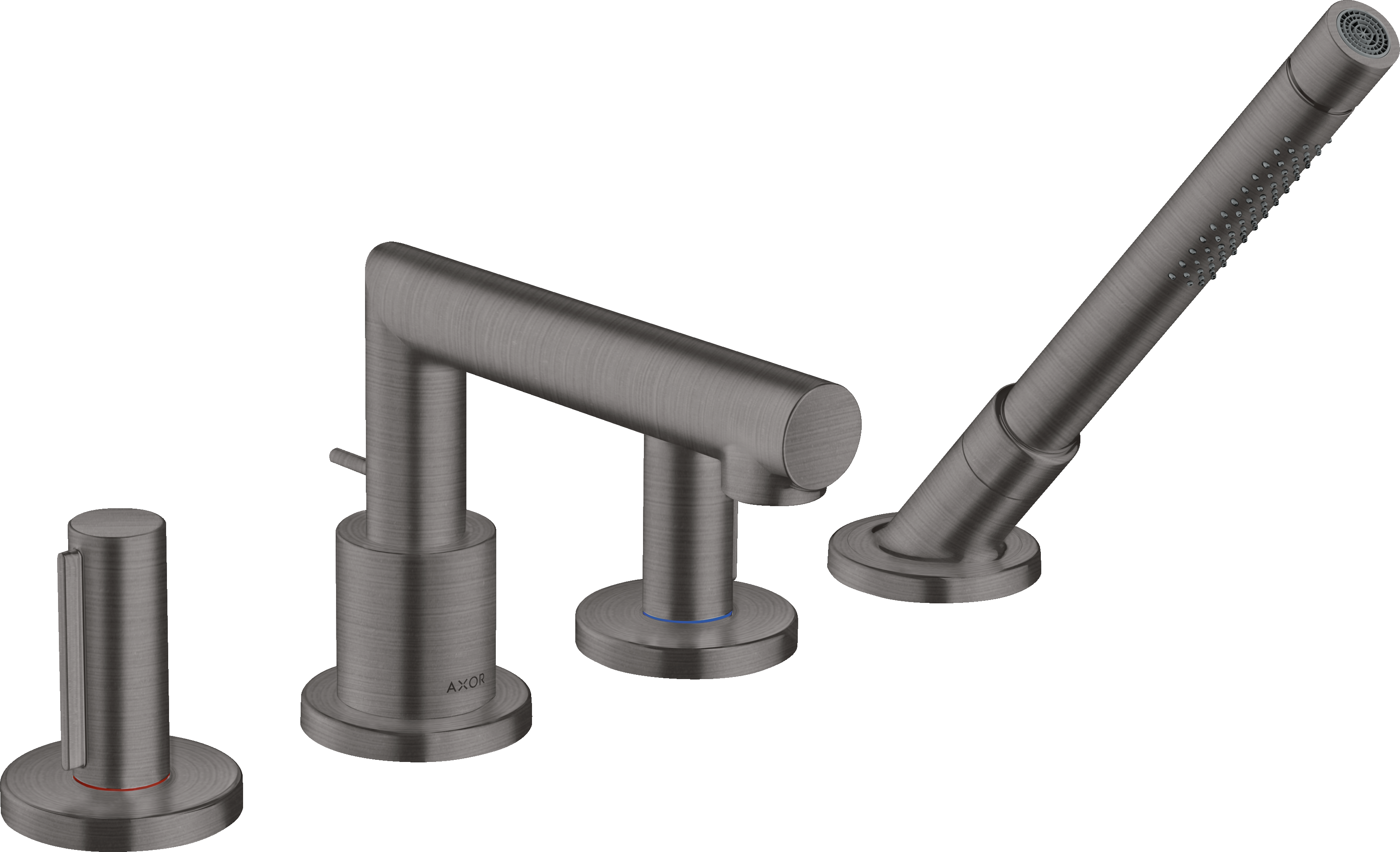 4-hole rim mounted bath mixer with zero handles