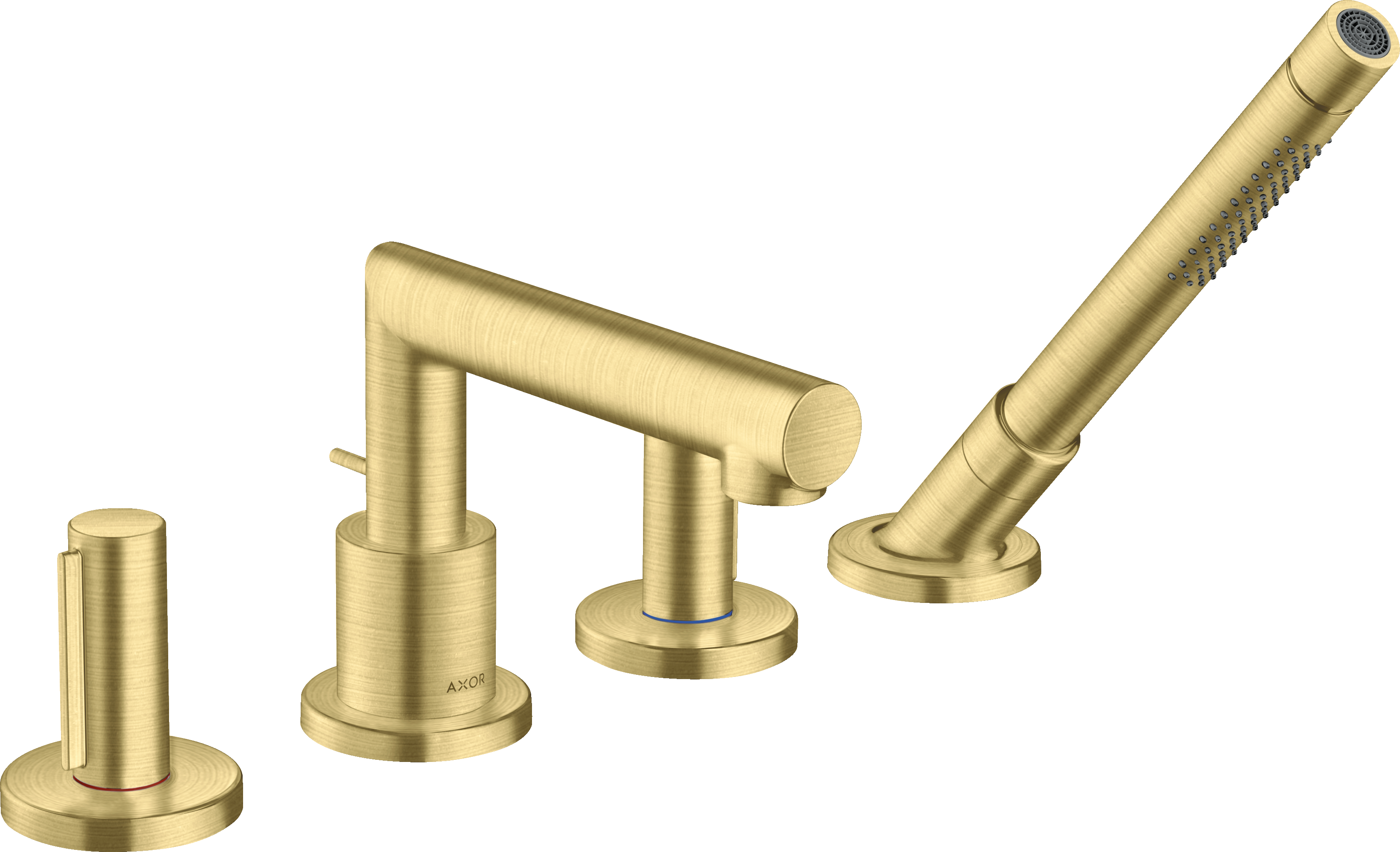 4-hole rim mounted bath mixer with zero handles