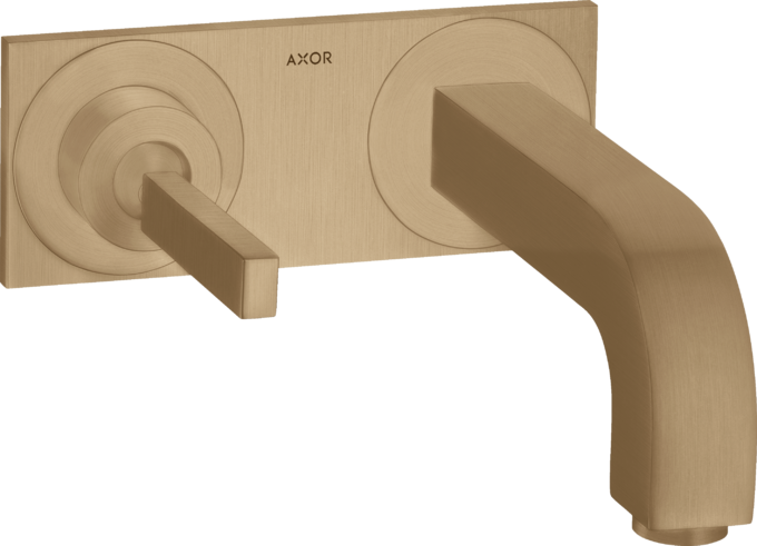AXOR Citterio Mitigeur de lavabo encastré mural avec plaque, bec 220 mm, bonde à écoulement libre — 39115140