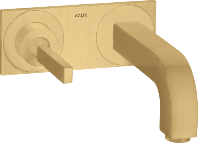AXOR Citterio Mitigeur de lavabo encastré mural avec plaque, bec 220 mm, bonde à écoulement libre — 39115250