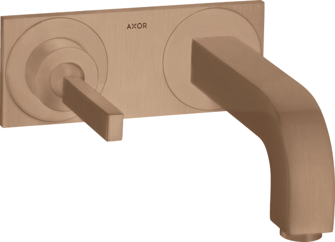 AXOR Citterio Mitigeur de lavabo encastré mural avec plaque, bec 220 mm, bonde à écoulement libre — 39115310