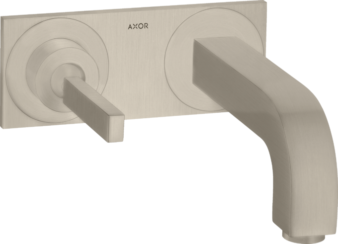 AXOR Citterio Mitigeur de lavabo encastré mural avec plaque, bec 220 mm, bonde à écoulement libre — 39115820