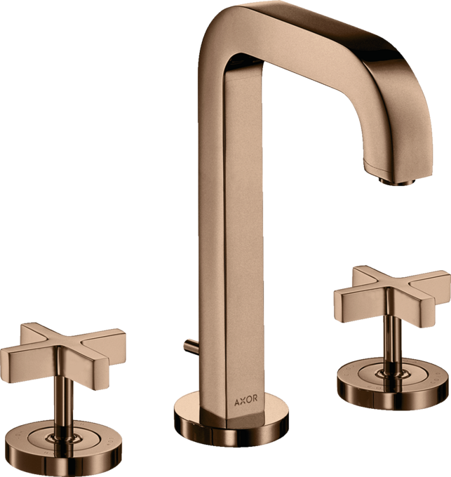 AXOR Citterio Mélangeur de lavabo 3 trous 170 poignées croisillons, rosaces, bec 140 mm avec tirette et vidage — 39133300