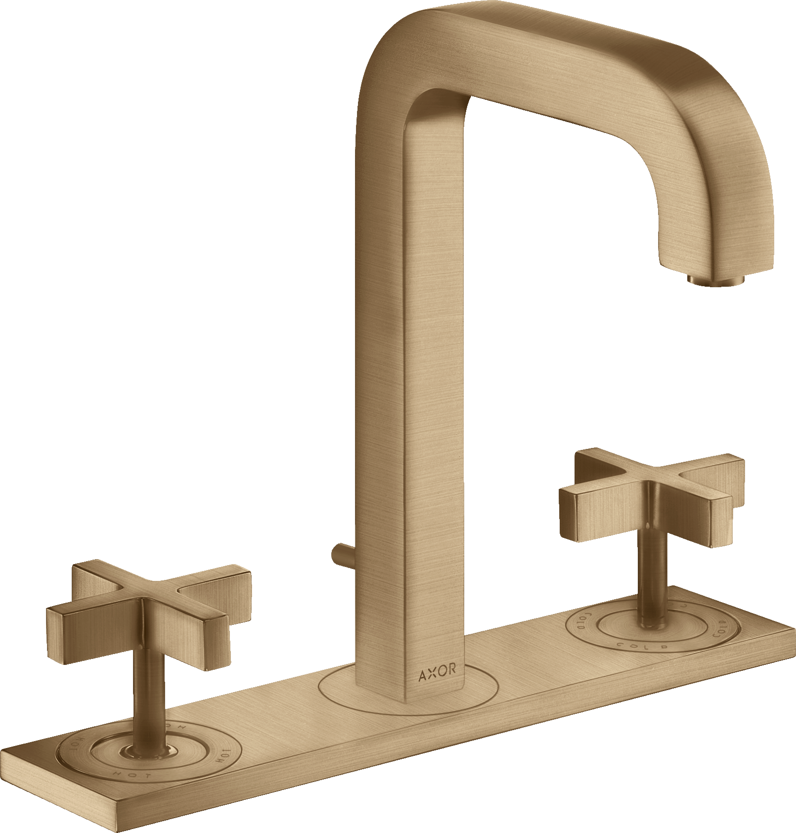 三孔面盆龙头170，出水嘴140mm，十字把手，带装饰盖和提拉落水套件