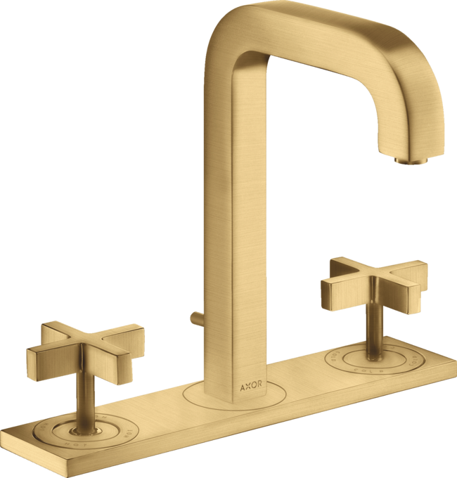 AXOR Citterio Mélangeur de lavabo 3 trous 170 poignées croisillons, plaque, bec 140 mm avec tirette et vidage — 39134250