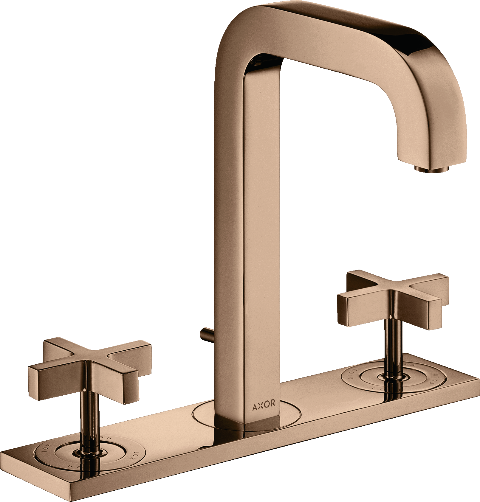 ３ホール洗面混合水栓 170（クロスハンドル、プレート付）