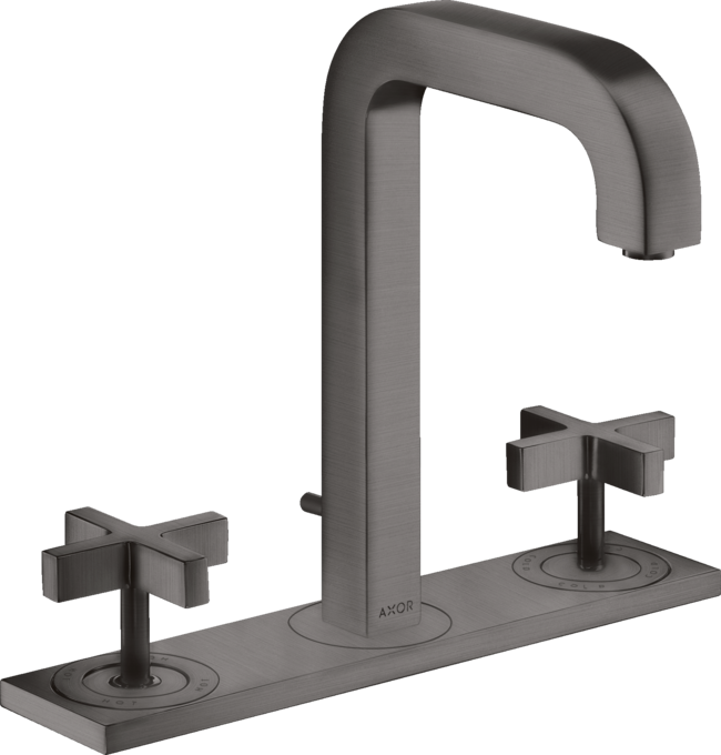 AXOR Citterio Mélangeur de lavabo 3 trous 170 poignées croisillons, plaque, bec 140 mm avec tirette et vidage — 39134340