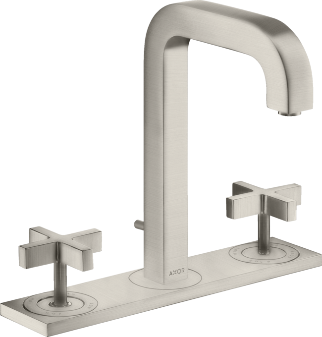 AXOR Citterio Mélangeur de lavabo 3 trous 170 poignées croisillons, plaque, bec 140 mm avec tirette et vidage — 39134800