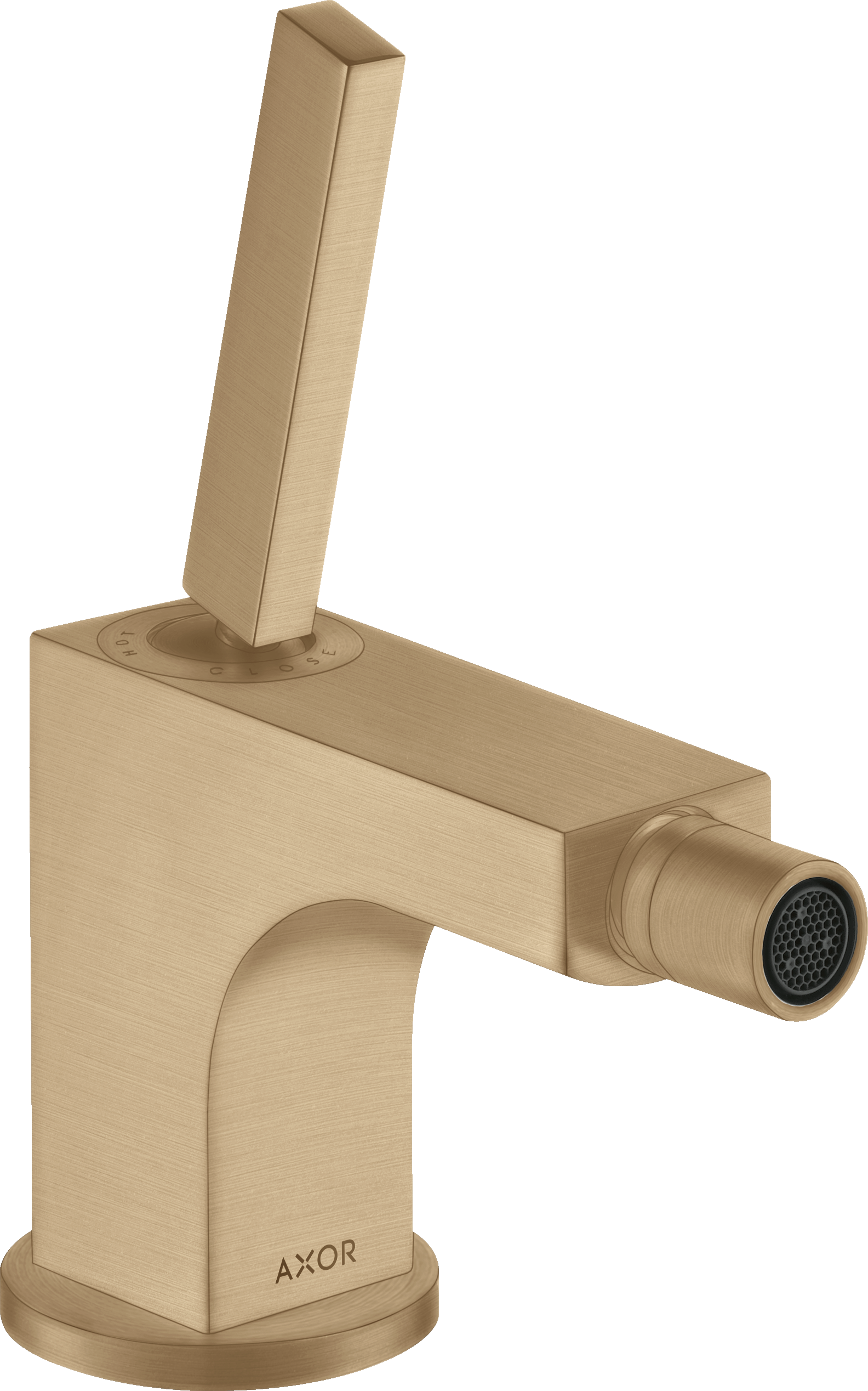 Single lever bidet mixer with pop-up waste